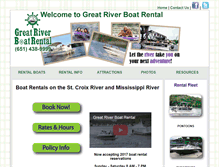 Tablet Screenshot of greatriverboatrental.com